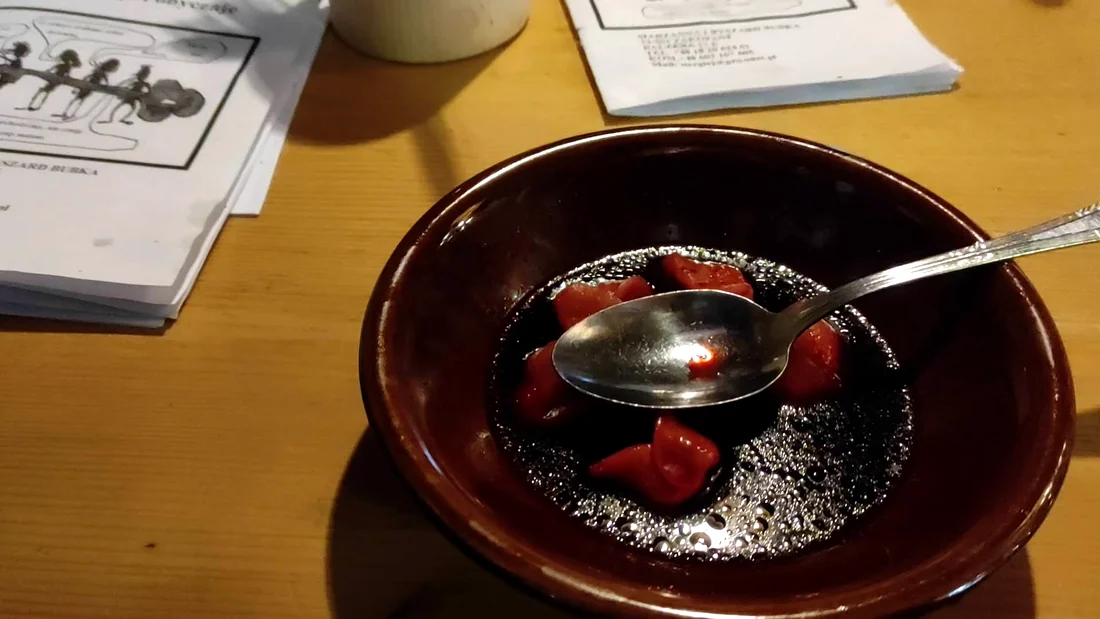 Blueberry dessert in a brown bowl